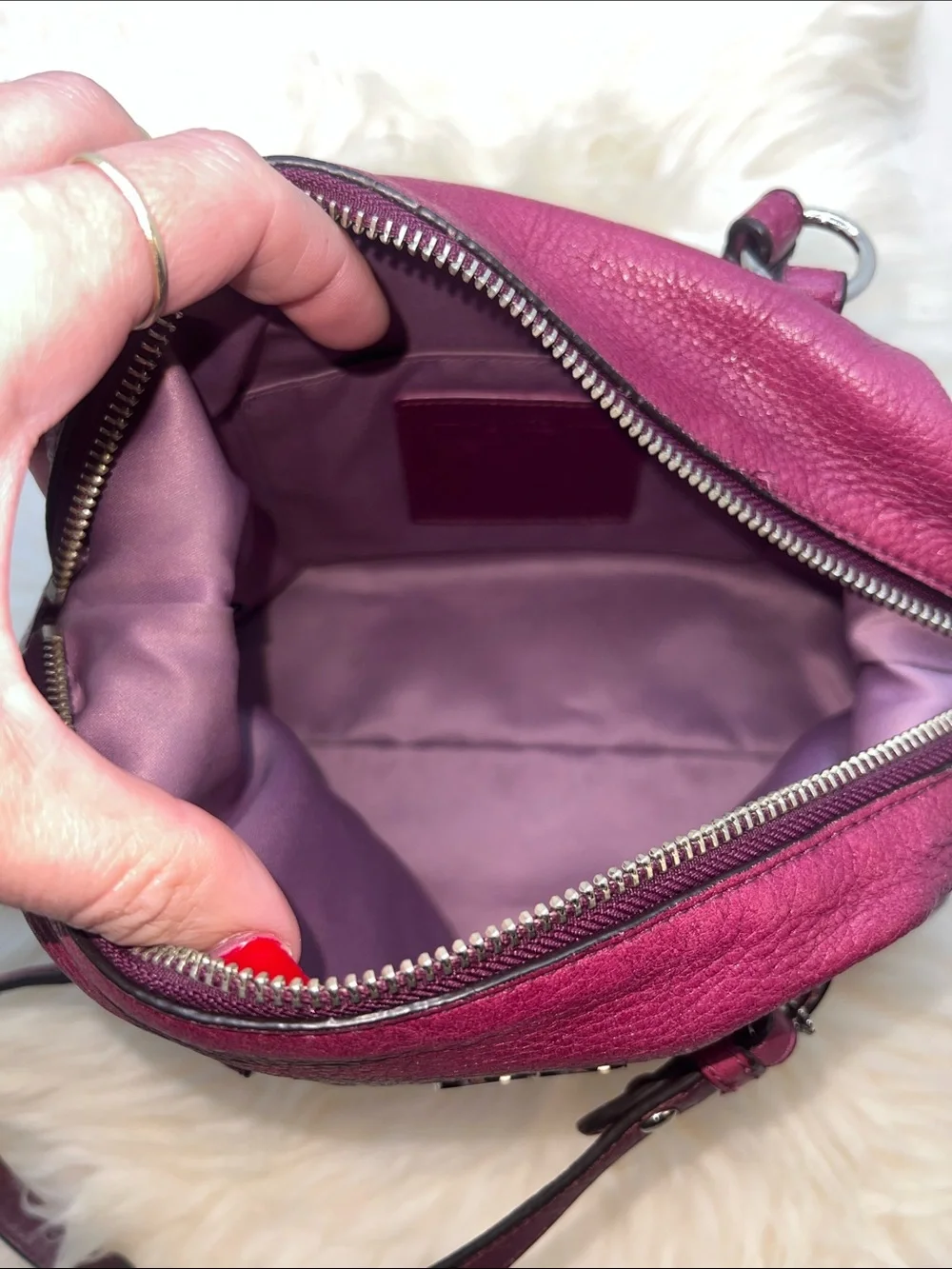 Coach Julia Plum Leather Shoulder Bag - 44074